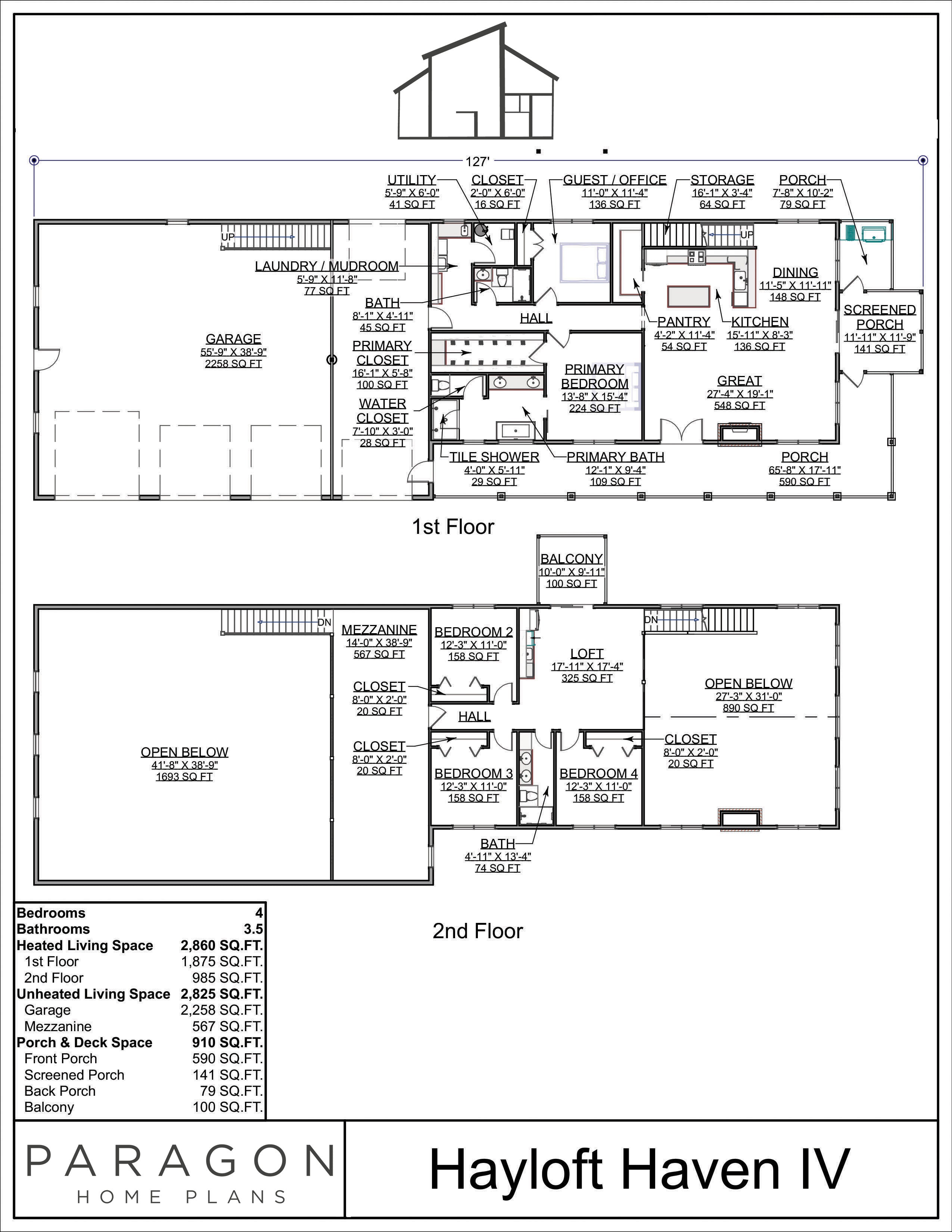 Floor Plan for Hayloft Haven IV
